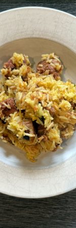 Plov Vegan: Usbekische Reispfanne mit veganem Filet